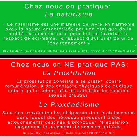 Définition naturisme - définition prostitution - exemple proxénétisme
